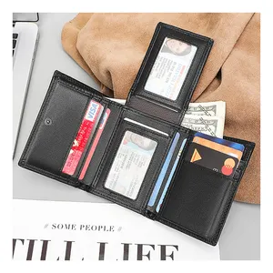 Vintage Men Genuine Leather Wallet Anti-Theft Short Male Purses Money Clip Credit Card Holder Good Quality Man Wallets