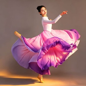Falda Larga de Satén con Volantes para <span class=keywords><strong>Mujer</strong></span>, Estilo <span class=keywords><strong>Flamenco</strong></span>, 720 cm, <span class=keywords><strong>Vestido</strong></span> Folclórico Español para Danza del Vientre, Disfraz para Actuaciones - Product Image 2