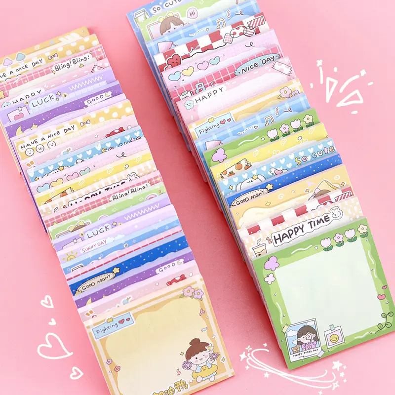 Мультяшные липкие блокноты, милая серия, Липкие заметки, офисные заметки, ученики начальной школы, призы, подарки оптом