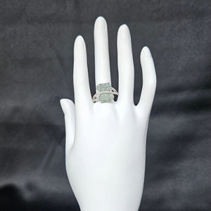 Anillo Ajustable de Jadeíta Verde con Forma de Hoja de Jadeíta Clásica Paradise, Chapado en Plata 925, para Eventos Formales, Calidad Garantizada - Product Image 1