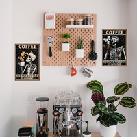 Juego de Letreros Metálicos Vintage con Diseño de Esqueleto, Decoración Retro para Pared de Hogar, Cocina, Bar o Cafetería