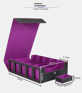 Boîte de rangement pour cartes en cuir PU à 5 rangées avec fenêtre transparente, capacité 3900+, étui pour deck Commander pour cartes de jeu TCG - Product Image 3