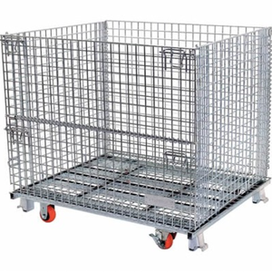 Cage à palettes en treillis métallique en acier au carbone, conception pliable pour l'empilage de <span class=keywords><strong>colis</strong></span> en entrepôt et la logistique temporaire - Product Image 3