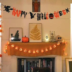 Citrouille Lanterne Araignée Chauve-Souris Motif <span class=keywords><strong>Carton</strong></span> Guirlande Lumineuse Décoration Festive Fête Éclairage Ambiant Halloween Humeur <span class=keywords><strong>Lampe</strong></span> - Product Image 3