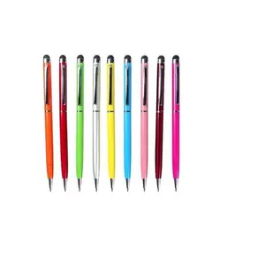 ballpoint pen with ipad touch custom print logo slim metal touch screen ball pen with stylus