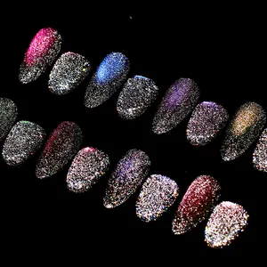 Private Label Aurora Nail Gel Polish 15ml Soak Off Starry Sky Cat Eye Nail Gel Polish Super Shine