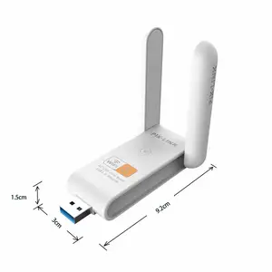 Adaptor Wifi 1200M AC Dual-band jaringan nirkabel 1200Mbps USB3.0 kartu adaptor USB Dongle adaptor WiFi 5GHz & 2.4GHz
