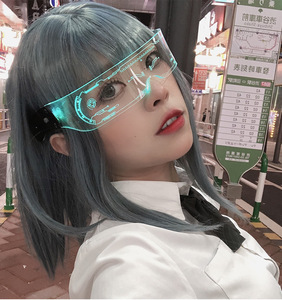 Cool Cyberpunk 7 Color LED Light Gafas de sol UV400 Clear Brown Grey Futuristic Nightlife Visor Gafas Rezz Visor <span class=keywords><strong>Robocop</strong></span> Style - Product Image 2