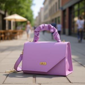 Borsa a Tracolla Lavanda da Donna Fana in Materiale PU con Chiusura a Cerniera e Catene Decorative, Alla Moda per Tutte le Stagioni - Product Image 2