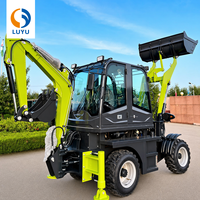 LUYU EPA Mini Backhoe Loader Mesin Diesel Laidong Garansi 1 Tahun Mesin Konstruksi Tahan Lama