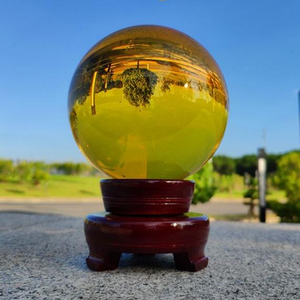 Bolas <span class=keywords><strong>de</strong></span> cristal decorativas amarillas producidas en fábrica <span class=keywords><strong>Esferas</strong></span> <span class=keywords><strong>de</strong></span> cristal coloreadas <span class=keywords><strong>para</strong></span> decoración <span class=keywords><strong>de</strong></span> interiores - Product Image 4