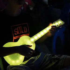 Ukulele luminoso para crianças de 23 polegadas, 4 cordas, instrumento de guitarra portátil para crianças, instrumentos de cordas, mini guitarras
