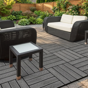 Waterproof WPC Interlocking <b>Deck</b> Tiles 300x300mm Outdoor Composite Flooring for Balcony and Patio - Product Image 6