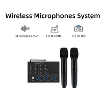 Sistema de Micrófono Inalámbrico de Doble Canal para Karaoke, 2 Micrófonos Inalámbricos, HD ARC, Óptico (Toslink), AUX para TV, PC, Barra de Sonido, Receptor