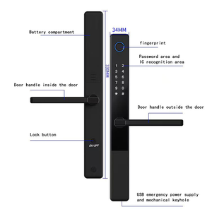 Serrure de porte intelligente WiFi numérique en aluminium multi-portes TTLOCK, étanche, sécurisée, avec application Tuya et empreinte digitale - Product Image 5