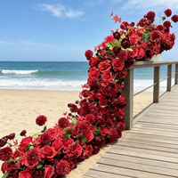 Décoration florale DIY en rangée de roses artificielles en soie pour centres de table de mariage, murs de fond, arches, événements et scènes
