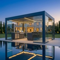 Pergola motorisée de luxe en aluminium Xiamao avec capteurs de pluie et éclairage LED personnalisable pour usage commercial et privé, modèle AL-01, Chongqing