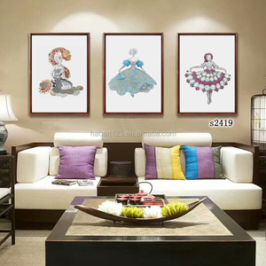 Set di 3 <span class=keywords><strong>Quadri</strong></span> su Tela Astratti <span class=keywords><strong>Moderni</strong></span>, Dipinto Triptico per Decorazione di Hall di Hotel e Arredamento Interno - Product Image 6