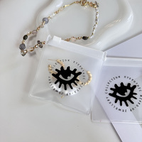 Sac à fermeture éclair transparent personnalisé de luxe pour accessoires de boucles d'oreilles, sac d'emballage refermable réutilisable, petite pochette à bijoux avec logo