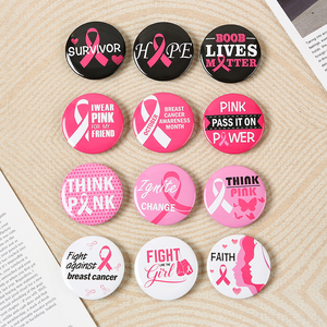 Broche personnalisable en forme de cœur rose avec ruban, pour la sensibilisation à la santé des femmes, à la prévention du VIH, accessoire pour sac à dos, badge promotionnel - Product Image 5