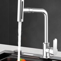 Robinet de cuisine flexible à quatre fonctions avec rotation à 360 degrés Robinet mitigeur de cuisine eau chaude/froide