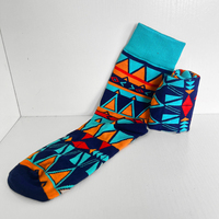 Chaussettes africaines imprimées unisexes à prix de gros, longues, tendance, 100 % coton, Ankara