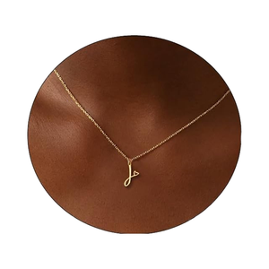 Initial Femmes Dainty Laiton Lettre Pendentif Charme Collier À La Mode Simple Mignon Monogramme Nom Bijoux Cadeau - Product Image 1