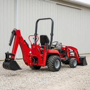 รถแทรกเตอร์ล้อยาง Massey Ferguson GC1720 พร้อมอุปกรณ์ตักดินด้านหน้าและอุปกรณ์ขุดดินด้านหลัง สำหรับเครื่องยนต์ 40 แรงม้า สีแดง มือสอง - Product Image 5