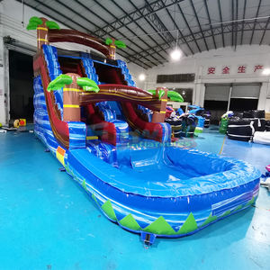 Equipo de juegos acuáticos inflables para patio trasero, tobogán acuático tropical con piscina, castillo inflable para niños, brincolín. - Product Image 1