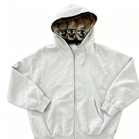 Sweat à capuche zippé intégral en polaire épaisse pour homme, anti-boulochage, en coton/fibre de bambou, personnalisable OEM