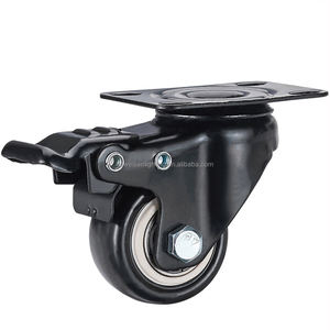 <span class=keywords><strong>ตู้</strong></span>เครือข่ายสีดำทนต่อการสึกหรอขนาด50มม. 2นิ้วล้อเลื่อนแผ่นพีวีซีหมุนพร้อมเบรคคู่ - Product Image 2