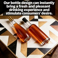 Bouteilles de vin classiques en verre à col long de 330 ml, impression sérigraphique couleur personnalisée, bouchon personnalisé, whisky, bourbon, gin, boissons énergisantes
