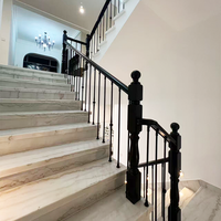 Balustres d'escalier en métal noir de 14 mm au design moderne, en fer forgé massif, adaptés aux systèmes de balustrades d'escalier intérieurs en bois et en fer
