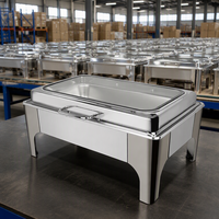 Chauffe-Plat Commercial en Acier Inoxydable avec Fenêtre en Verre 9L pour Buffet, Hôtels, Restaurants et Traiteurs