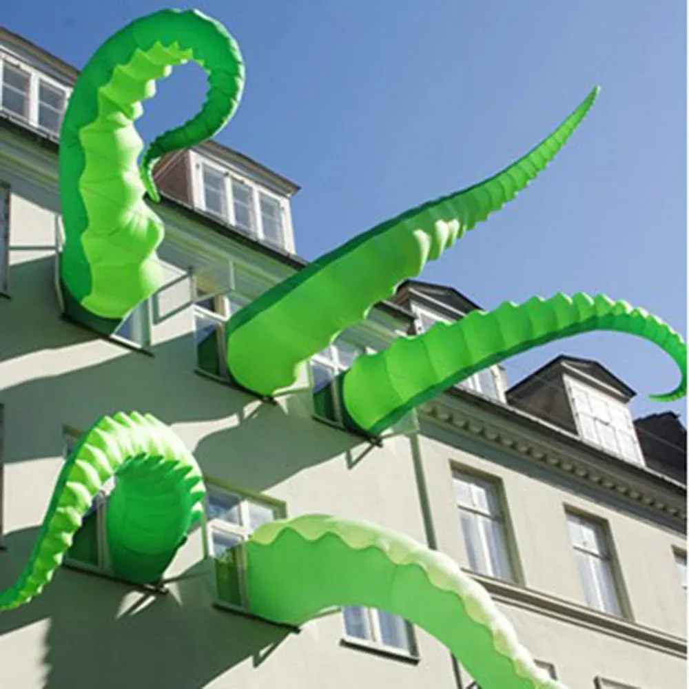Tentáculo de pulpo inflable de 3 ~ 7 metros para decoración de edificios, Halloween inflados de tentáculos de calamar, globo, juguetes oceánicos