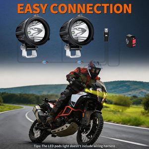 Mini Cañón Láser LED para Motocicleta, 8-80V, Doble Color Blanco y Amarillo, Faro Delantero, Luz Antiniebla, Mini Luz de Conducción para Moto - Product Image 2