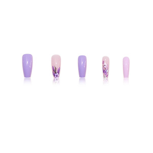 24 <span class=keywords><strong>faux</strong></span> ongles carrés de longueur moyenne, style français, motif papillon doré scintillant, incrustés de diamants, Pure Desire - Product Image 4