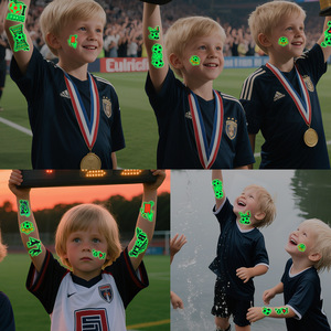 DAMAI Fluorescent Soccer <b>Temporary</b> <b>Tattoos</b> Party Favors for Sports Themed Party Club Gathering Decorations - Product Image 4