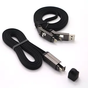 Zinc Alloy PD 100W 4 In 1 5A Ultra Fast Charging Phone Charging Cable USB To Type C Android USB Data Cable