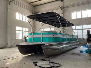 <span class=keywords><strong>Bateau</strong></span> ponton de luxe en aluminium de 15 à 30 pieds avec <span class=keywords><strong>moteur</strong></span> hors-bord, toit de sécurité et auvent pour la pêche et les loisirs - Product Image 6