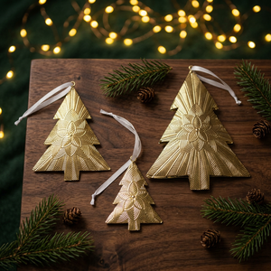 Iron Star Christmas Ornaments 3 Pcs High Quality Engraved Art Deco Design Environment-Friendly Wall Mount Home Decoration Decor - Product Image 2
