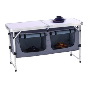 Table <span class=keywords><strong>de</strong></span> cuisson portable pliable facile à transporter, multifonctionnelle, pour le <span class=keywords><strong>camping</strong></span>, le pique-nique, armoire <span class=keywords><strong>de</strong></span> <span class=keywords><strong>cuisine</strong></span> avec rangement - Product Image 3
