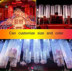 Decorazioni per soffitto sfondo tende pendenti per eventi nuziali con frangia nappa <span class=keywords><strong>tenda</strong></span> bianca drappeggio tessuto matrimonio - Product Image 5