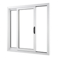 Puerta Corredera Blanca de UPVC, Doble Acristalamiento, Aislada, para Patio o Entrada