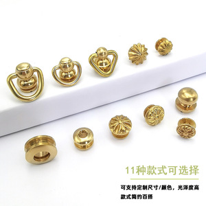 Poignée de meuble en laiton à trou unique, design minimaliste pour meubles en bois, quincaillerie DIY - Product Image 1