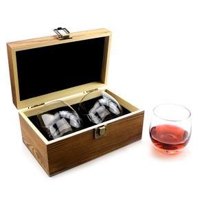 Pierres à whisky naturelles, accessoires de bar écologiques dans une boîte en bois avec <span class=keywords><strong>sous</strong></span>-verres <span class=keywords><strong>pour</strong></span> le refroidissement du vin rouge/blanc et du whisky - Product Image 4
