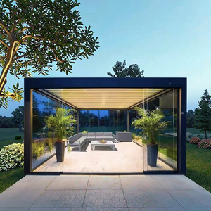Pergola impermeabile all'aperto con parasole <span class=keywords><strong>in</strong></span> alluminio copertura del tetto struttura metallica Pergola della casa elettrica - Product Image 1