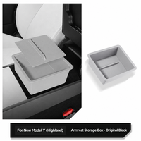 Boîte de rangement pour accoudoir Tesla Model 3 Highland et Model Y YL 2025, tapis organisateur en ABS, ajustement personnalisé, non destructif, noir, blanc, gris