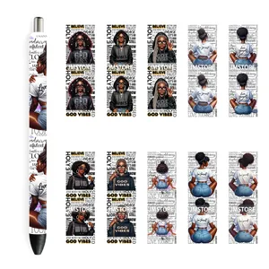 Vinilos Decorativos UV DTF para Mujeres Afroamericanas Cristianas, con Diseño 'Ama Tu Propia Piel', Listos para Aplicar, Resistentes al Agua, de Alta Calidad - Product Image 1