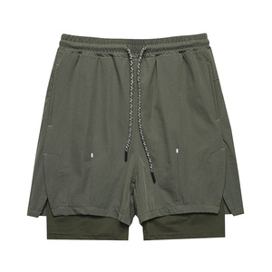 2-in-1 Quick-Drying Casual Shorts Outdoor Sports Sunscreen Anti-Restraining Breathable Pants for Running and Riding
